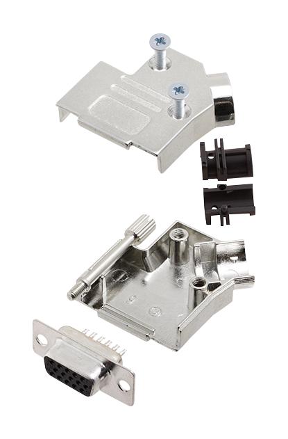 L17D45ZK09+L77HDE15S HD-D SUB CONNECTOR, RCPT, 15POS, SOLDER AMPHENOL ICC