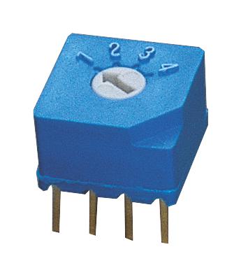 S-2050 ROTARY SWITCH, 1P, 4POS, 0.1A, 5VDC NIDEC COPAL ELECTRONICS