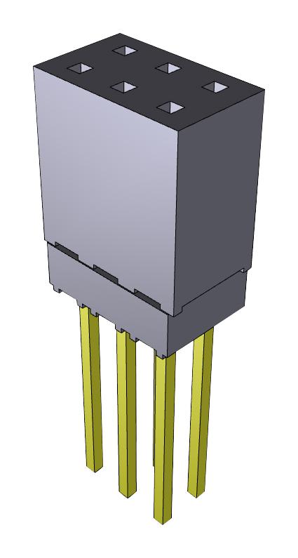 ESQ-103-14-G-D CONNECTOR, 6POS, RCPT, 2.54MM, THT SAMTEC