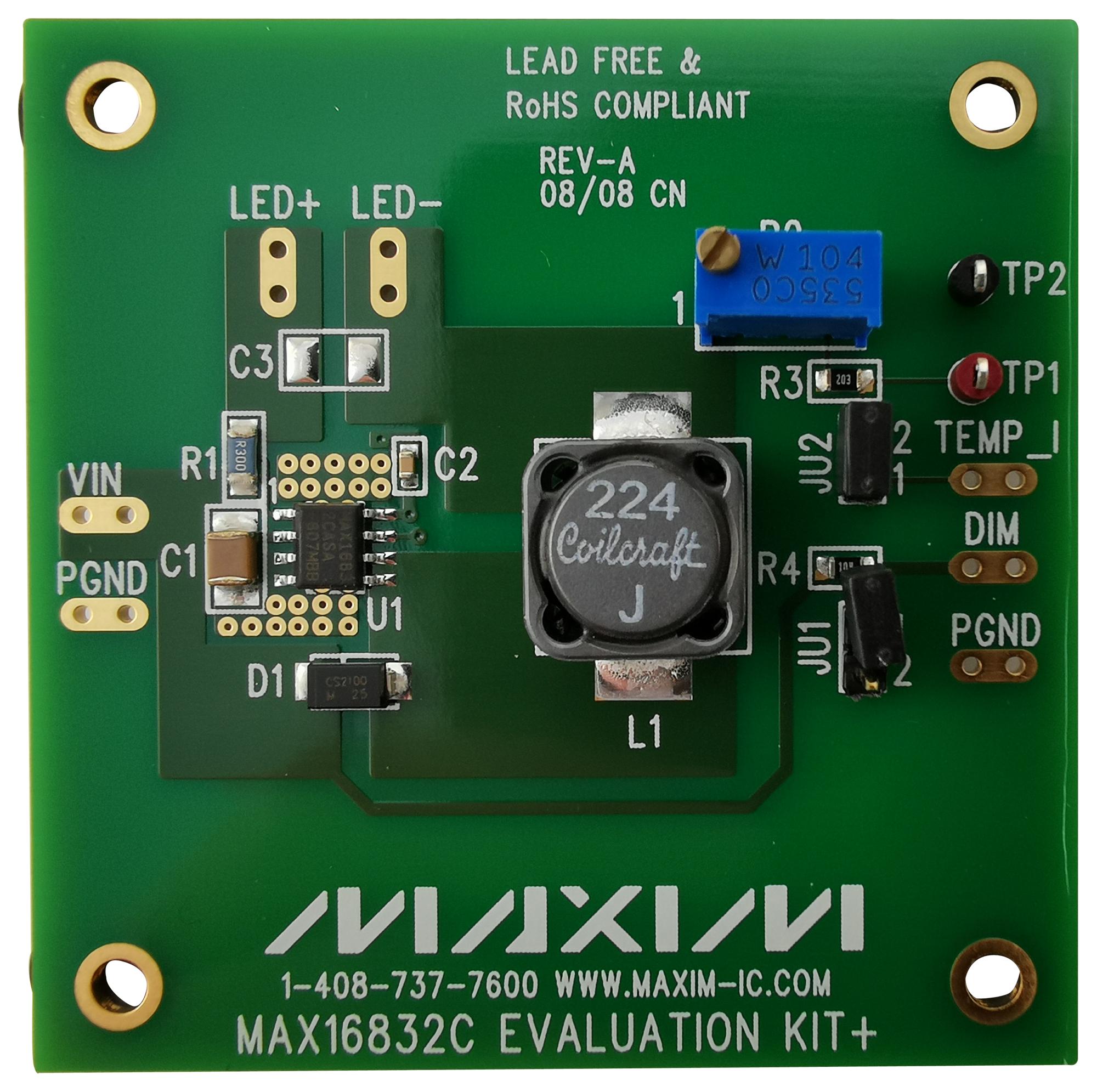 MAX16832CEVKIT+ EVAL KIT, HIGH-BRIGHTNESS LED DRIVER MAXIM INTEGRATED / ANALOG DEVICES