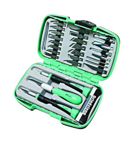 PD-395A DELUXE HOBBY KNIFE KIT, 30PC PROSKIT INDUSTRIES
