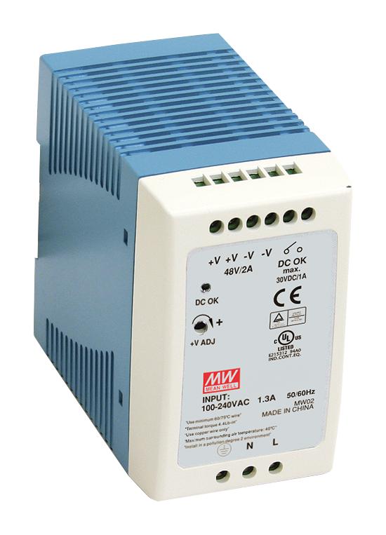 MDR-100-12 POWER SUPPLY, AC-DC, 12V, 7.5A MEAN WELL