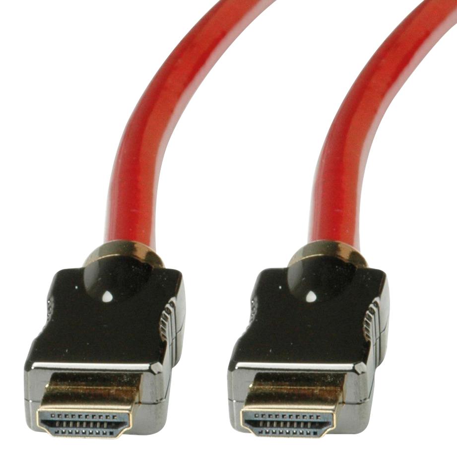 11.04.5902 CABLE, HDMI A PLUG-PLUG, 2M, RED ROLINE