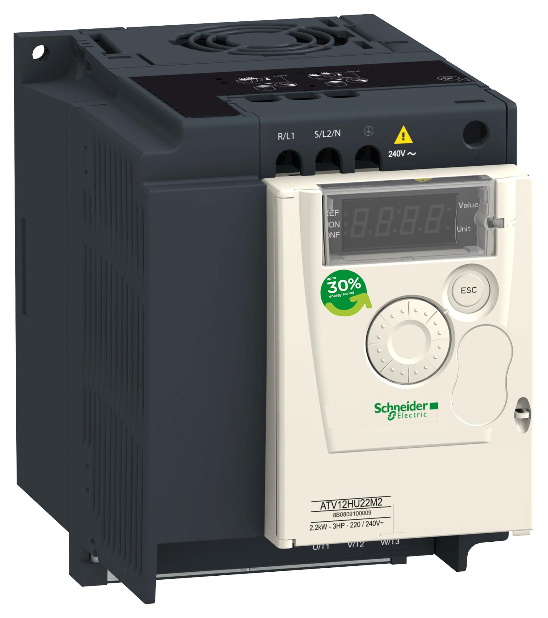 ATV12HU15M3 VAR SPEED DRIVE , 3-PH, 1.5KW, 240VAC SCHNEIDER ELECTRIC