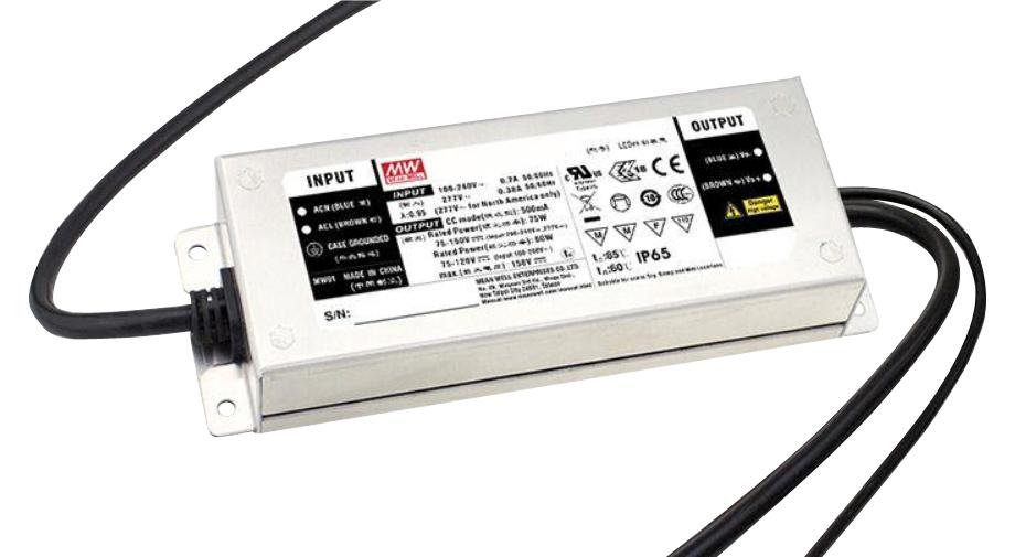 ELG-75-C500D2-3Y LED DRIVER, CONSTANT CURRENT, 75W MEAN WELL