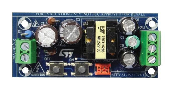 STEVAL-ISA174V1 EVAL BOARD, 7W OFFLINE FLYBACK CONVERTER STMICROELECTRONICS