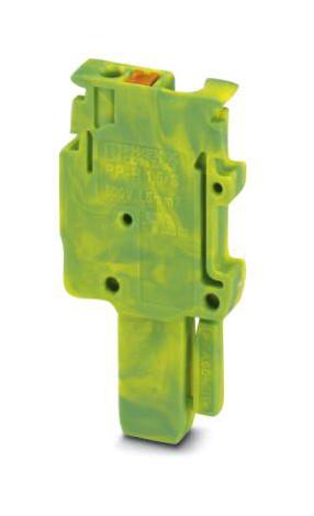 PP-H 1,5/S/1 GNYE TERMINAL BLOCK, PLUGGABLE, 1WAY, GRN/YEL PHOENIX CONTACT