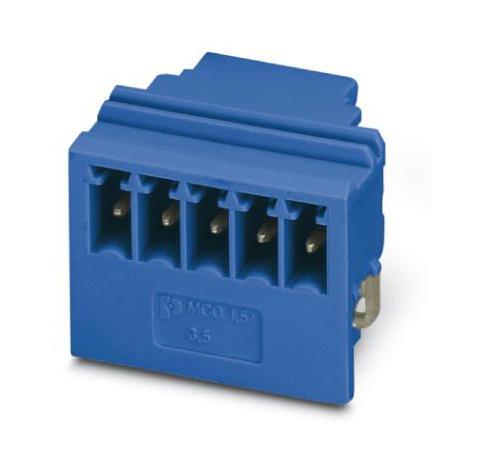 MCO 1,5/ 5-G1L-3,5 BU TERMINAL BLOCK, HEADER, R/A, 5WAY, TH PHOENIX CONTACT