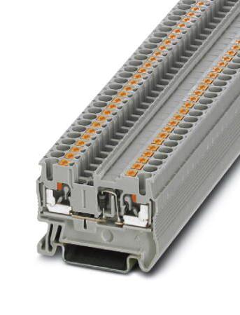 PT 2,5-DIO/L-R DINRAIL TERMINAL BLOCK, 2WAY, 12AWG, GRY PHOENIX CONTACT
