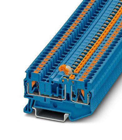 PT 2,5-MT BU DINRAIL TERMINAL BLOCK, 2WAY, 12AWG, BLU PHOENIX CONTACT