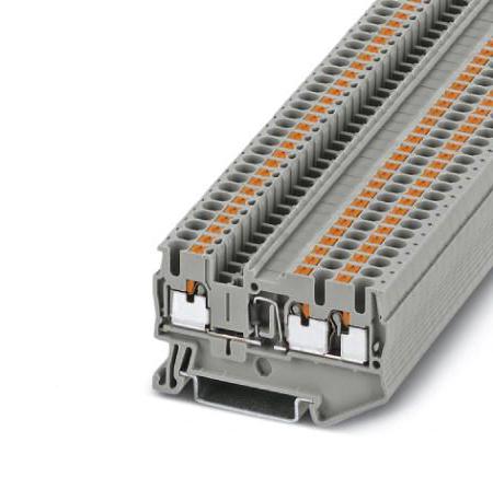 PT 2,5-TWIN-DIO/R-L DINRAIL TERMINAL BLOCK, 3WAY, 12AWG, GRY PHOENIX CONTACT