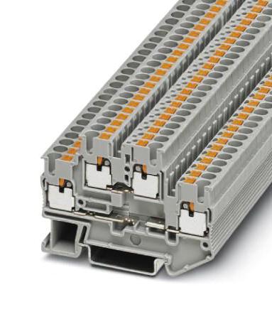 PTTB 2,5-2BE DINRAIL TERMINAL BLOCK, 4WAY, 12AWG, GRY PHOENIX CONTACT