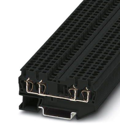 ST 2,5-QUATTRO BK DINRAIL TERMINAL BLOCK, 4WAY, 12AWG, BLK PHOENIX CONTACT