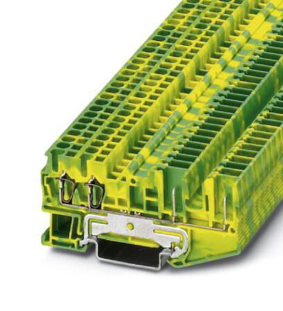 ST 2,5-QUATTRO/2P-PE DINRAIL TERMINAL BLOCK, 4WAY, 12AWG PHOENIX CONTACT