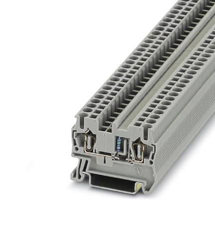 ST 2,5-R 15K DINRAIL TERMINAL BLOCK, 2WAY, 12AWG, GRY PHOENIX CONTACT