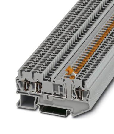 ST 2,5-TWIN-MT DINRAIL TERMINAL BLOCK, 3WAY, 12AWG, GRY PHOENIX CONTACT