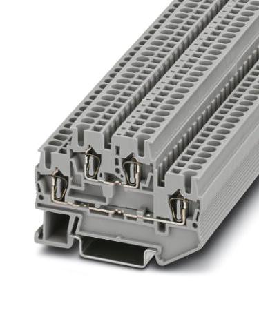 STTB 2,5-BE DINRAIL TERMINAL BLOCK, 4WAY, 12AWG, GRY PHOENIX CONTACT