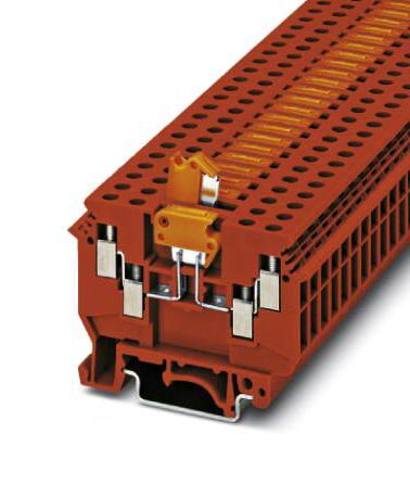 UDK 4-MTK-P/P RD DINRAIL TERMINAL BLOCK, 4WAY, 10AWG, RED PHOENIX CONTACT