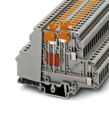 UDMTK 5-P/P DIN RAIL TB, KNIFE DISCONNECT, 4P, 12AWG PHOENIX CONTACT
