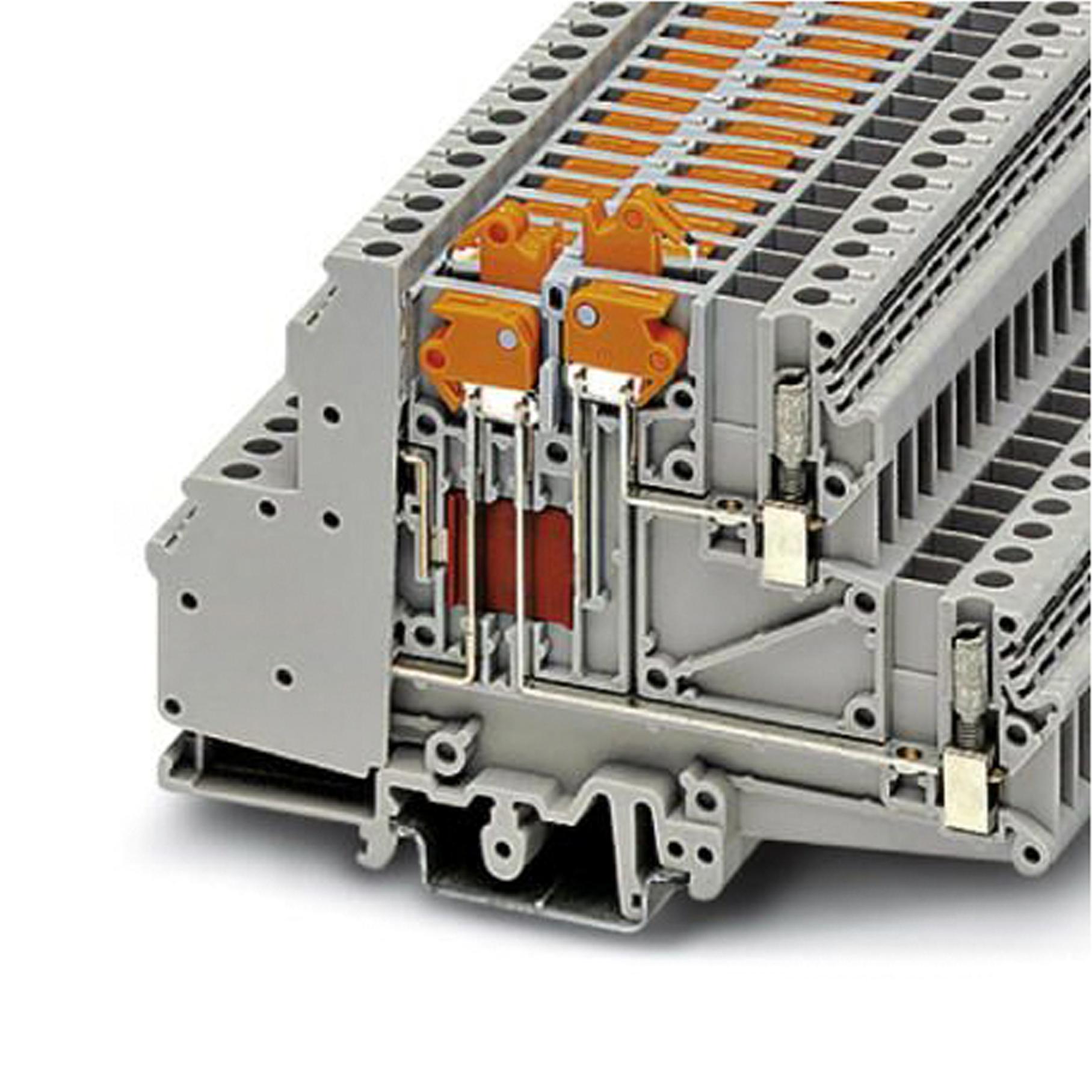 UDMTKB 5-P/P DIN RAIL TB, KNIFE DISCONNECT, 4P, 12AWG PHOENIX CONTACT