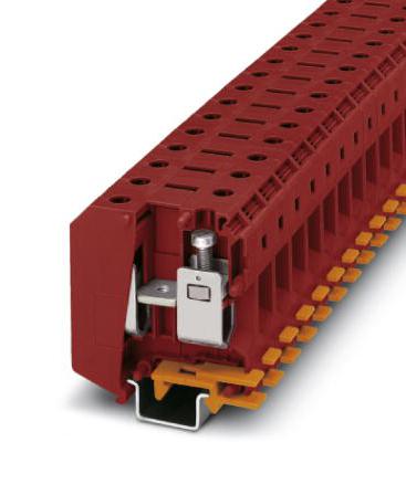UKH  50 RD DINRAIL TERMINAL BLOCK, 2WAY, 0AWG, RED PHOENIX CONTACT
