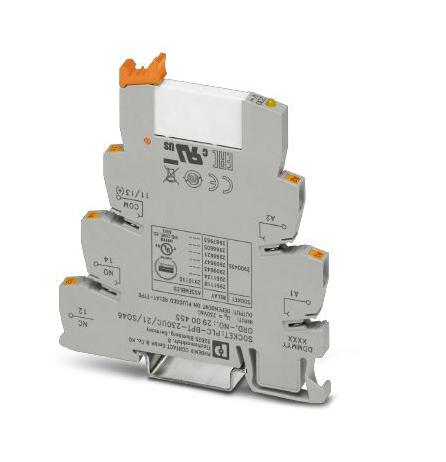 PLC-RPT-230UC/21/SO46 POWER RELAY, SPDT, 230VAC, 6A, DIN RAIL PHOENIX CONTACT