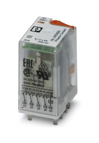 REL-IR4/L-230AC/4X21AU POWER RELAY, 4PDT, 2A, 250V PHOENIX CONTACT