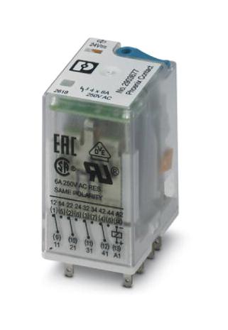 REL-IR4/LDP- 24DC/4X21 POWER RELAY, 4PDT, 2A, 250V PHOENIX CONTACT