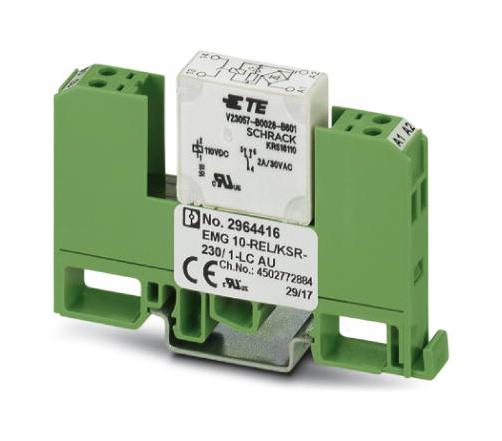 EMG 10-REL/KSR-230/ 1-LC AU POWER RLY, AC/DC, SPST, 36VDC, 0.5A PHOENIX CONTACT