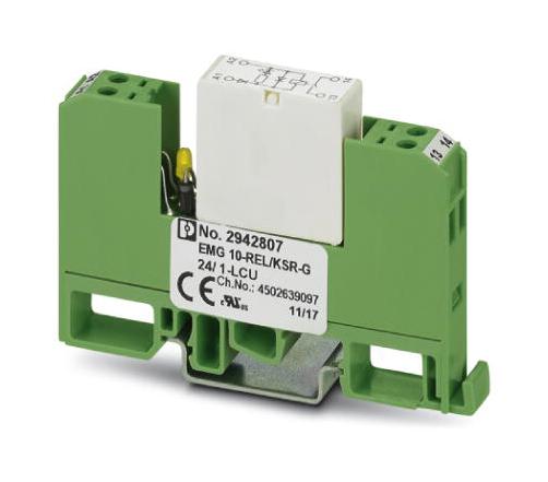 EMG 10-REL/KSR-G 24/ 1-LCU POWER RELAY, SPST-NO, 24VDC, 6A/DIN RAIL PHOENIX CONTACT