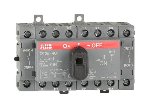 OT25F4C SWITCH ISOLATOR, 4 POLE, 25A, 415VAC ABB