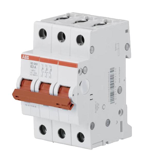 SD203/50 LOAD BREAK SWITCH, 3 POLE, 50A, 440V ABB