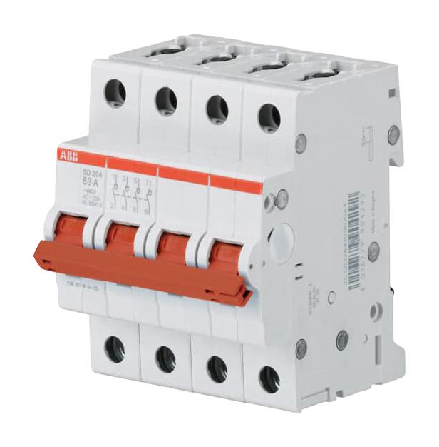 SD204/40 LOAD BREAK SWITCH, 4 POLE, 40A, 440V ABB