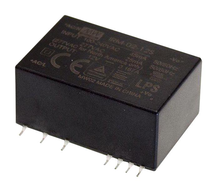 IRM-02-5S POWER SUPPLY, AC-DC, 5V, 0.4A MEAN WELL