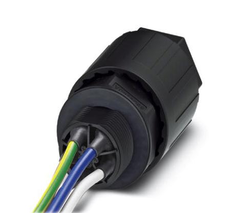 QPD W 4PE6,0 9-14 M25 1,0 BK CIR CABLE, QUICKON-FREE END, 4+PE, 1M PHOENIX CONTACT