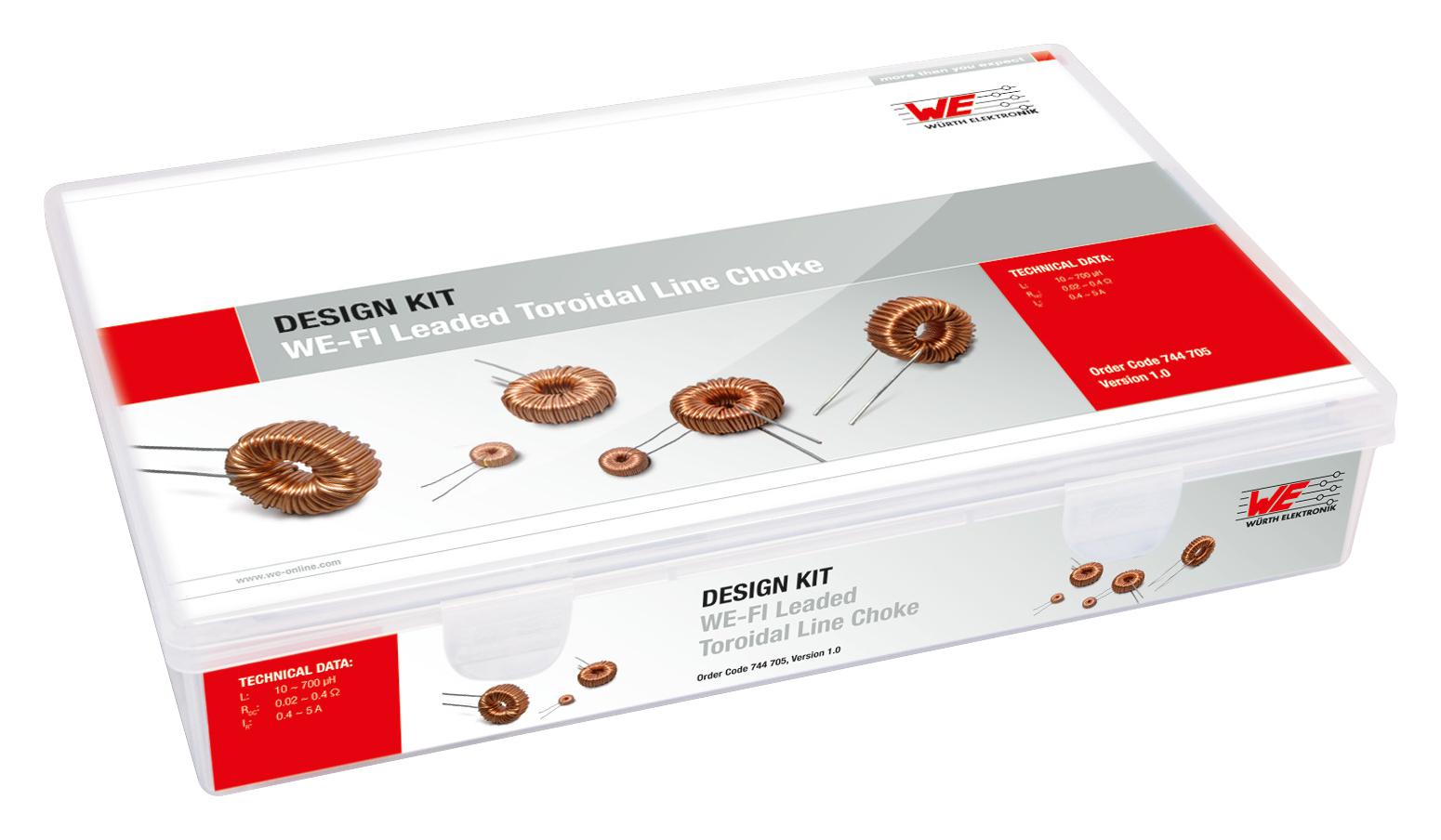 744705 DESIGN KIT, TOROIDAL LINE CHOKE, 127PC WURTH ELEKTRONIK