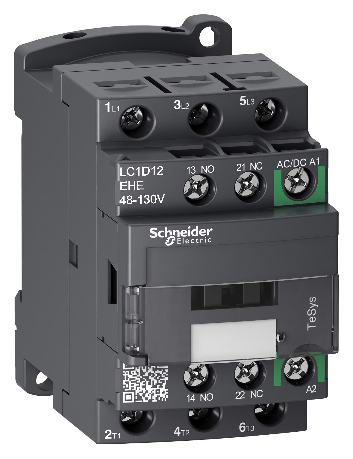 LC1D12EHE CONTACTOR, 3PST-NO, 130V, DIN RAIL/PANEL SCHNEIDER ELECTRIC