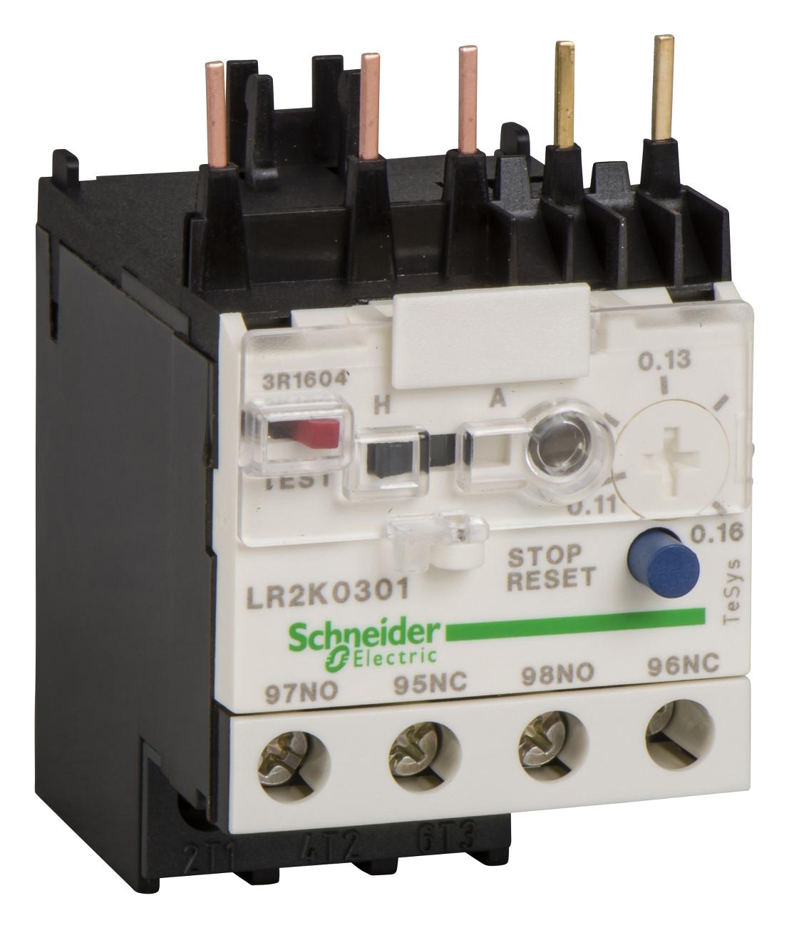 LR2K0302 THERMAL OVERLOAD RELAY, 0.16A-0.23A SCHNEIDER ELECTRIC