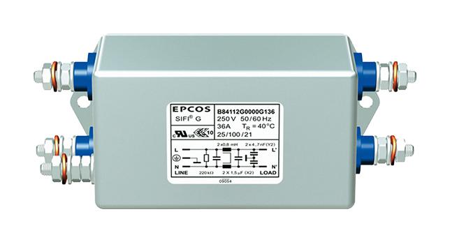 B84112G0000G125 POWER LINE FILTER, STANDARD, 25A, 250V EPCOS