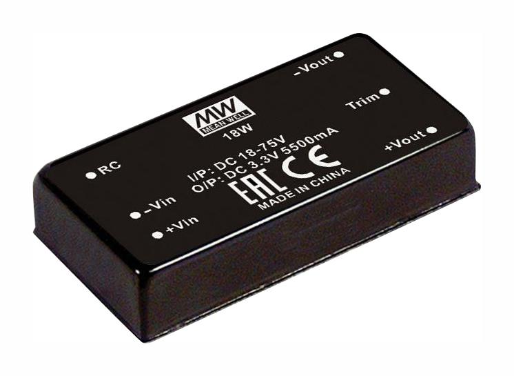 RSDW20G-12 DC-DC CONVERTER, 12V, 1.67A MEAN WELL