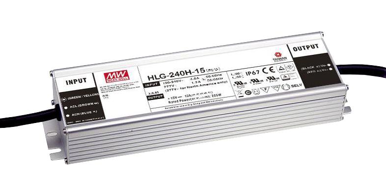 HLG-240H-C2100AB LED DRIVER, CONSTANT CURRENT, 249.9W MEAN WELL
