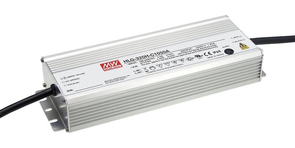 HLG-320H-C1050B LED DRIVER, CONSTANT CURRENT, 320.25W MEAN WELL