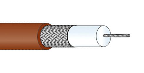 22510045 COAX CABLE WIRE, 2.65MM, 75 OHM, 1M HUBER+SUHNER