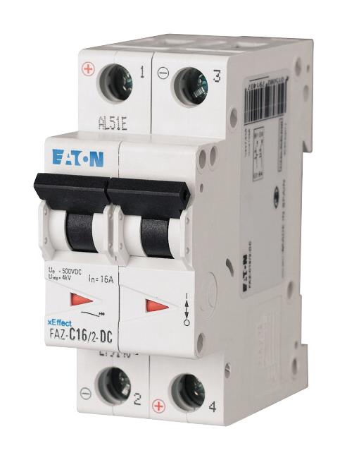 FAZ-C2/2-DC MCB, 2A, C-TYPE, DP, 10KA (DC) EATON MOELLER