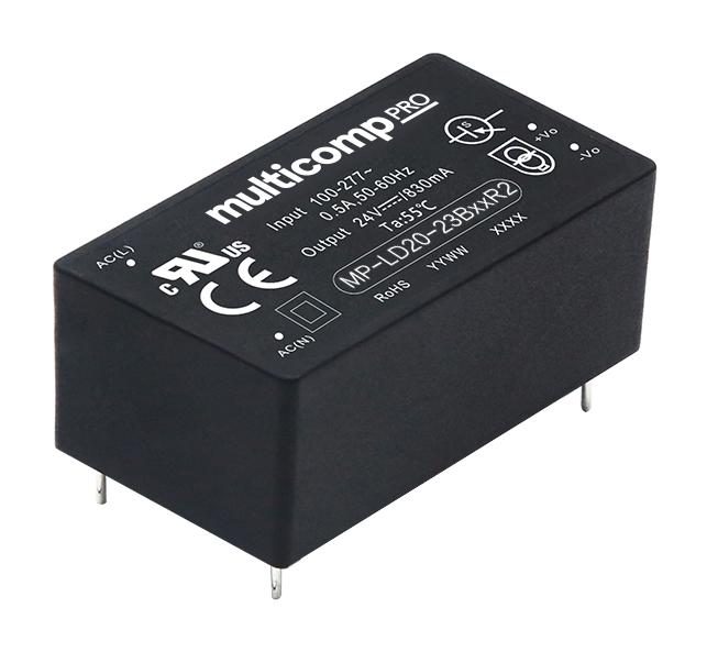 MP-LD20-23B09R2 POWER SUPPLY, AC-DC, 9V, 2.2A MULTICOMP PRO