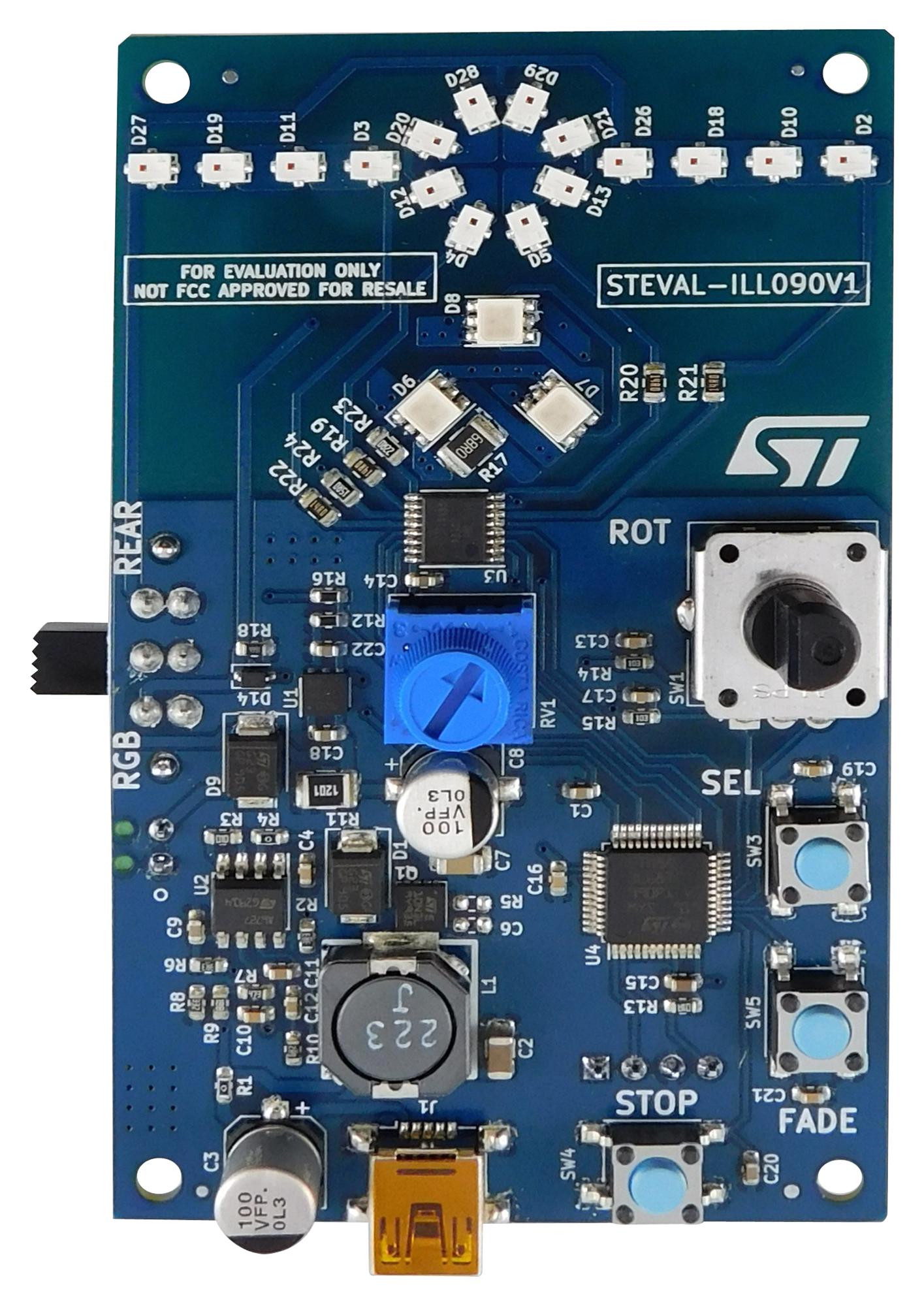 STEVAL-ILL090V1 EVAL, 8CH LED DRIVER W/DIRECT SW CONTROL STMICROELECTRONICS