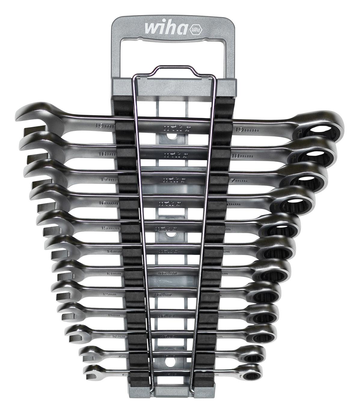 44665 RING RATCHET OPEN-END SPANNER SET, 13PC WIHA