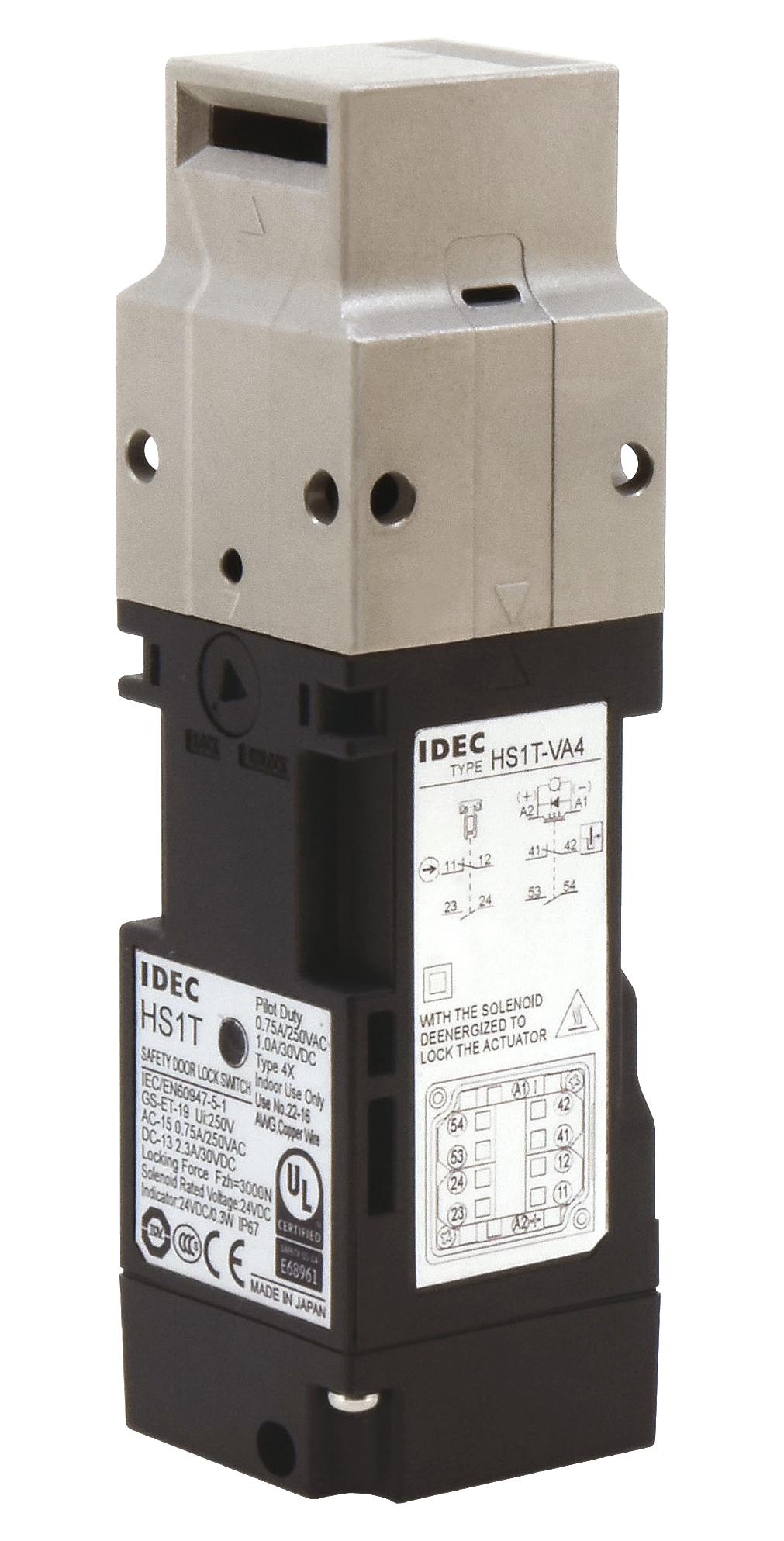 HS1T-DD44ZM-G SAFETY INTERLOCK SW, 4PST, 2.5A, 125VAC IDEC