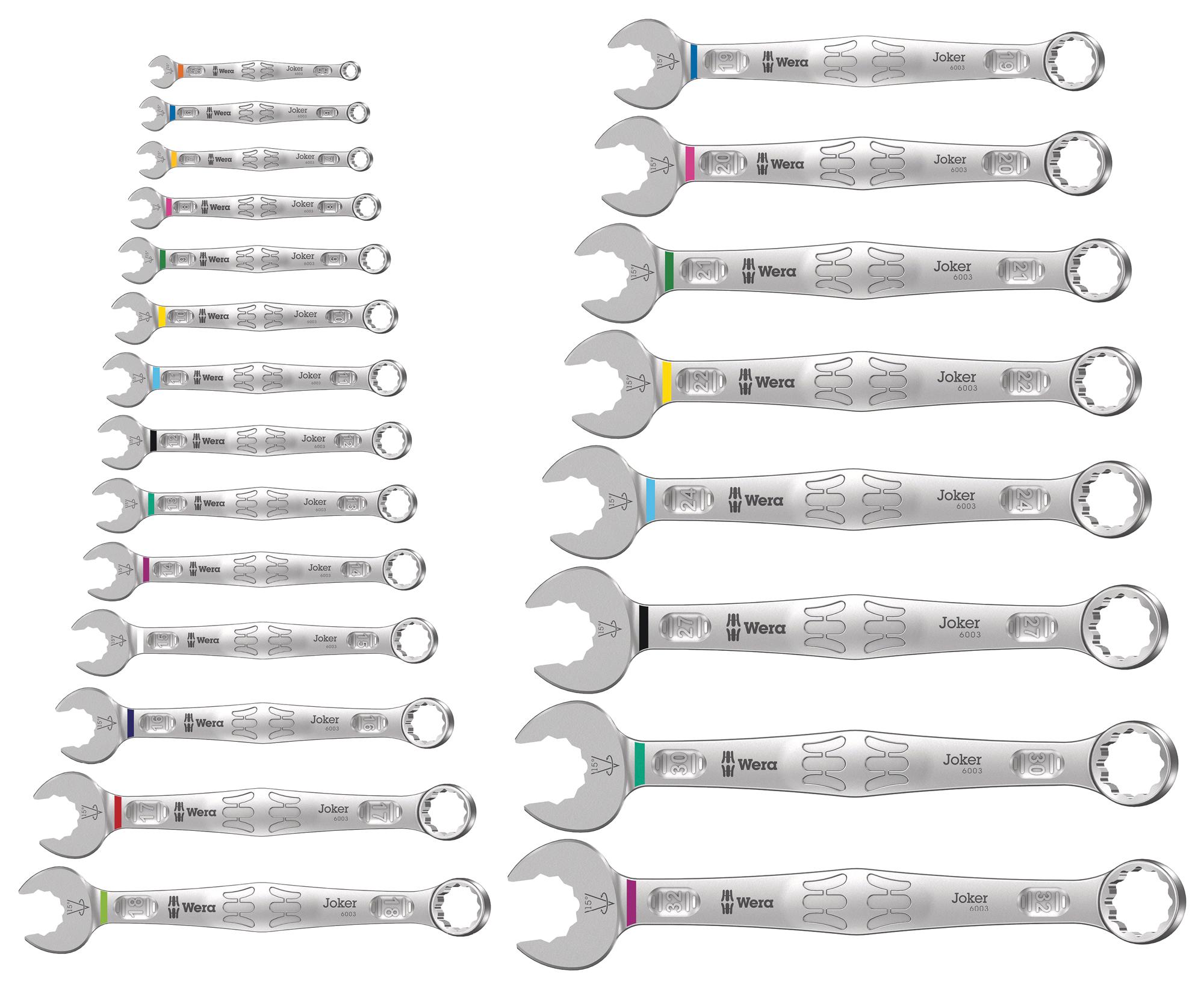 6003 JOKER 22 SET 1 COMBINATION WRENCH SET, 22PIECES WERA