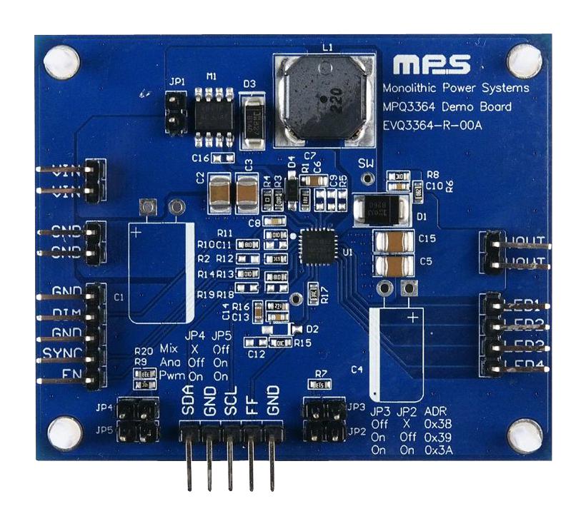 EVQ3364-R-00A EVALUATION BOARD, BOOST LED DRIVER MONOLITHIC POWER SYSTEMS (MPS)